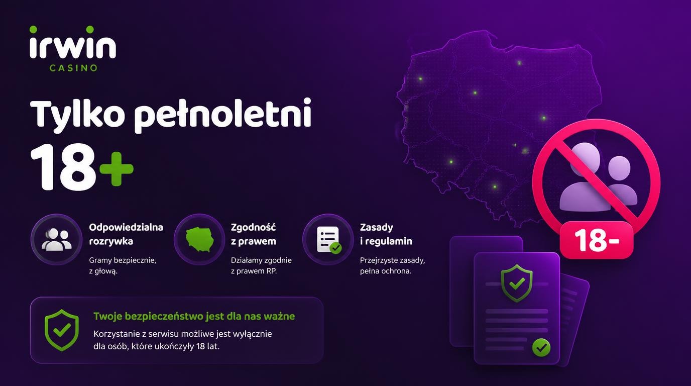 pełnoletni uzytkownik zakłada konto w kasynie 